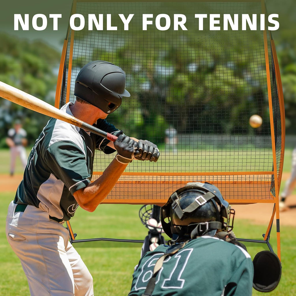 MR Tennis Ball Return Net 7'x6', Freestanding Tennis Training Net, Multi-Sport Training Return Net for Tennis, Pickleball, Softball, Baseball Compatible w/Toss Machine Without Pitching Machine