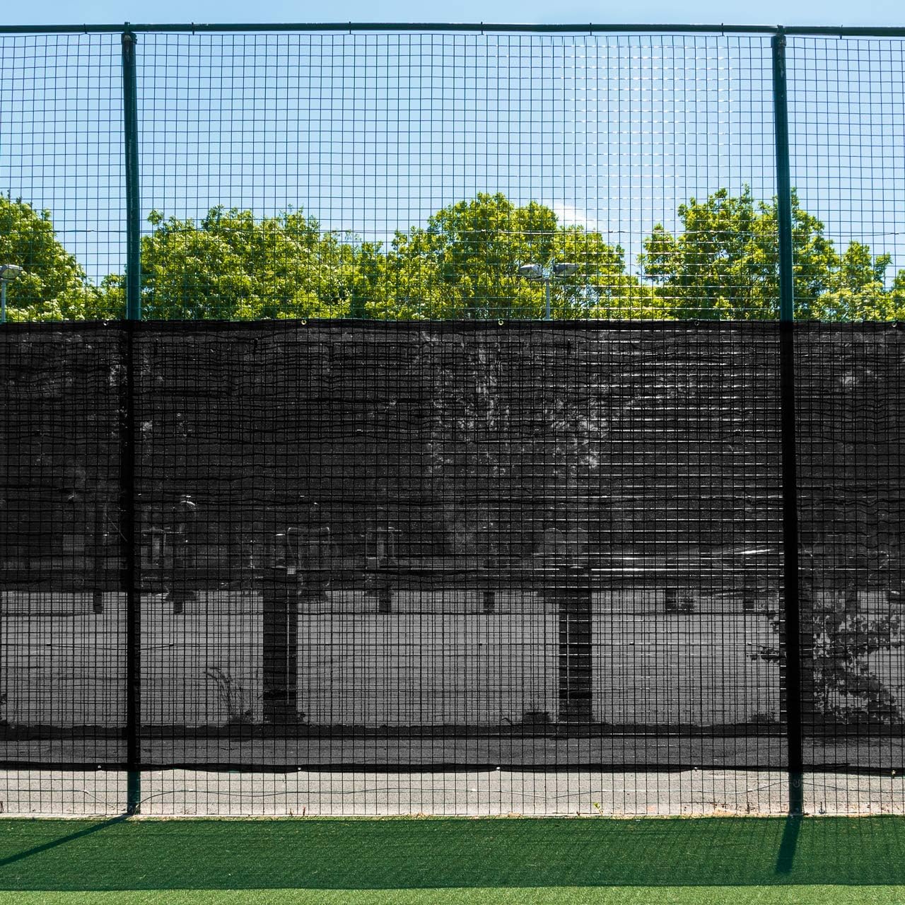 Vermont Tennis Court Wind Screen - 50% Shade | 6' x 60 or 6' x 40' Tennis Court Shade Cover – Green, Navy or Black [Optional Logo]
