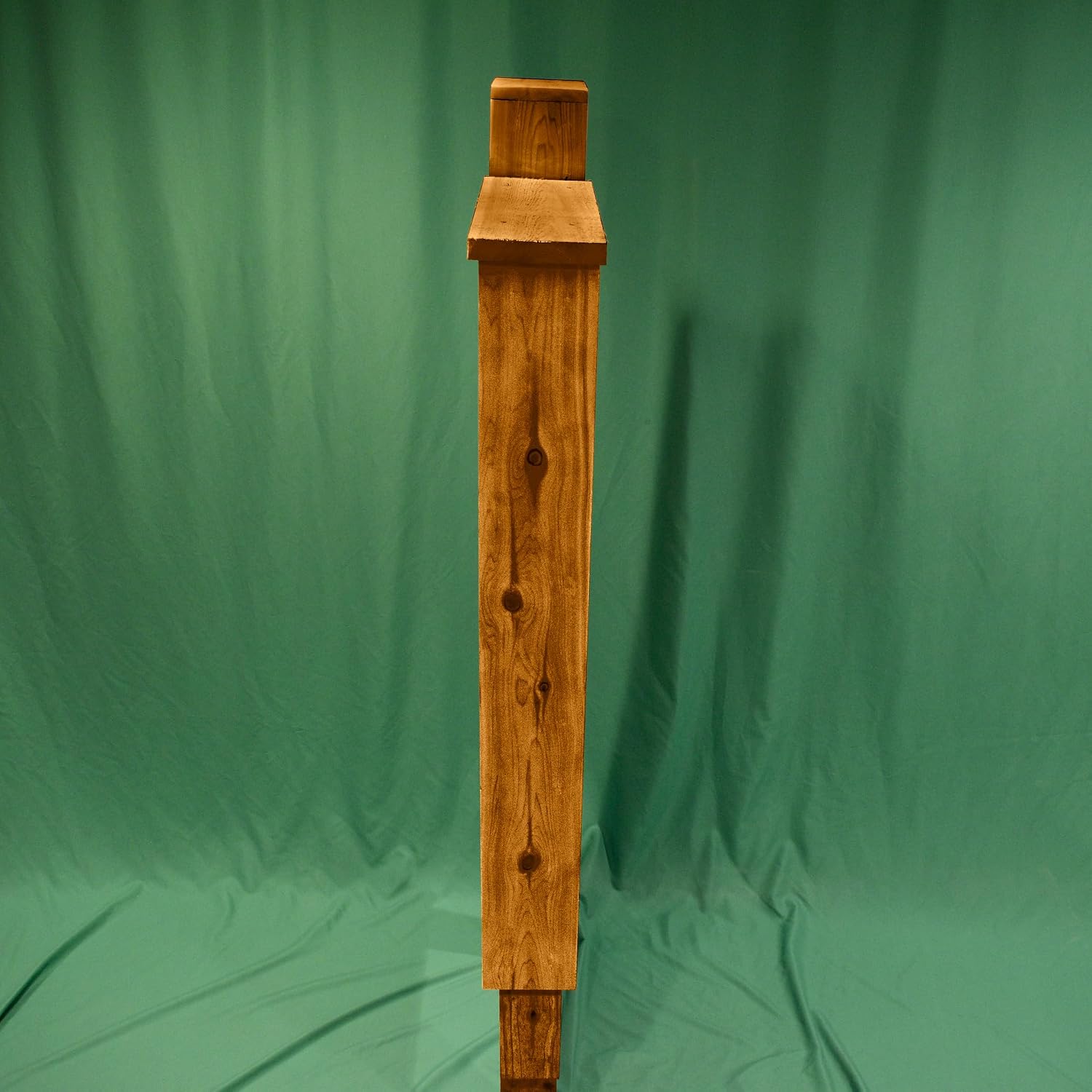 Farmhouse Wood Mailbox Stand, Teak Finish - Shiplap Style, Post Mount, Solid Cedar, Amish Handcrafted in USA