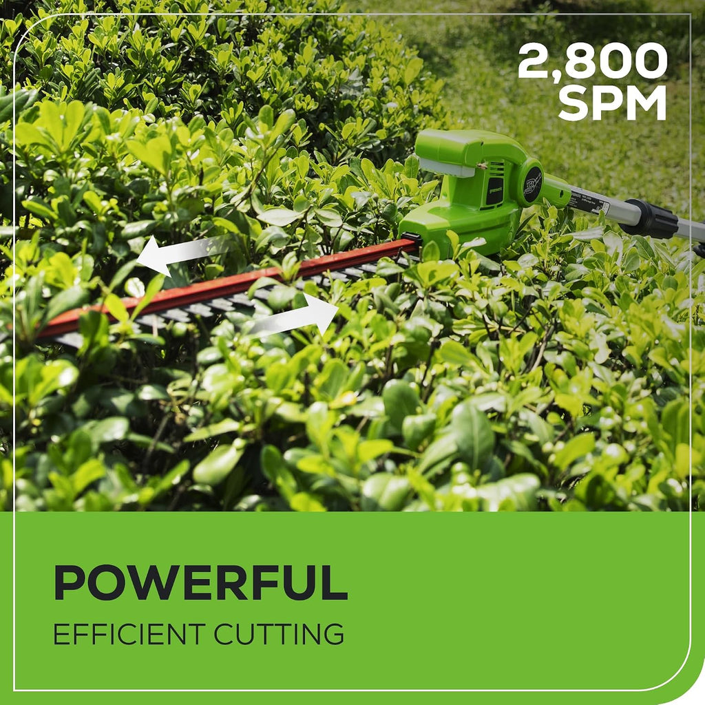 Greenworks 40V 20' Cordless Pole Hedge Trimmer, 2.0Ah Battery and Charger Included