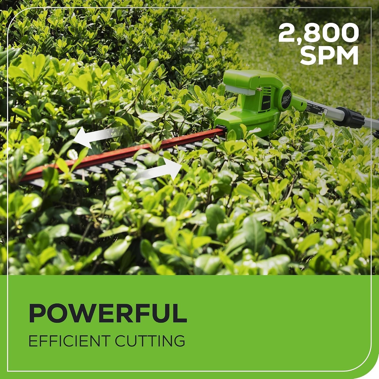Greenworks 40V 20' Cordless Pole Hedge Trimmer, 2.0Ah Battery and Charger Included