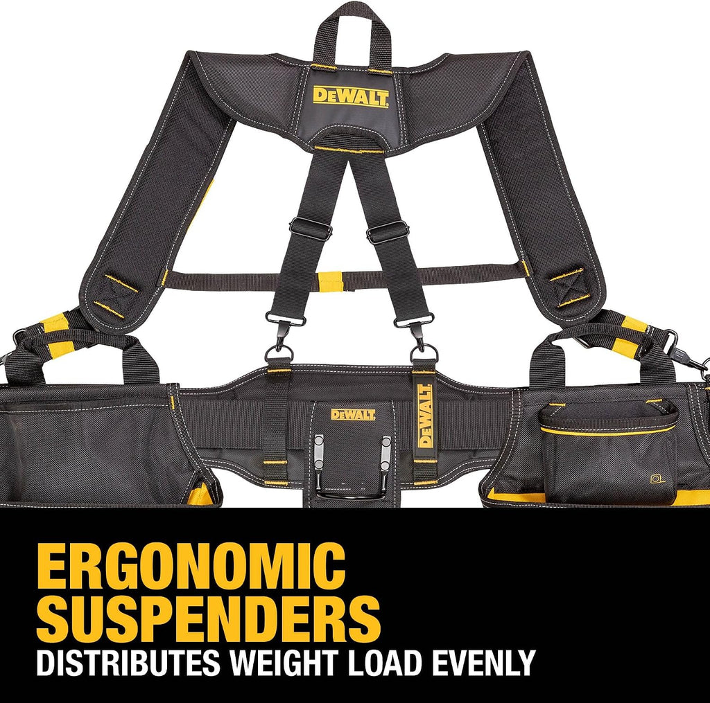 DEWALT Professional Tool Belt Organizer With Suspenders and 25 Pockets, Heavy Duty Construction (DWST540602)