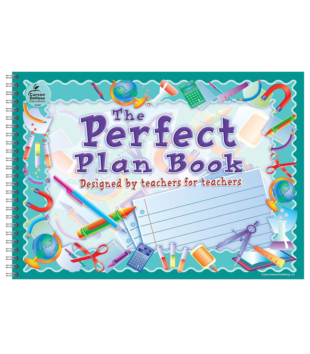 Carson Dellosa The Perfect Lesson Plan Book, Undated 9.5' x 13' Teacher Planner With Monthly and Weekly Calendars, Class Schedule, Seating Chart, Homeschool and School Supplies, Classroom Must Haves