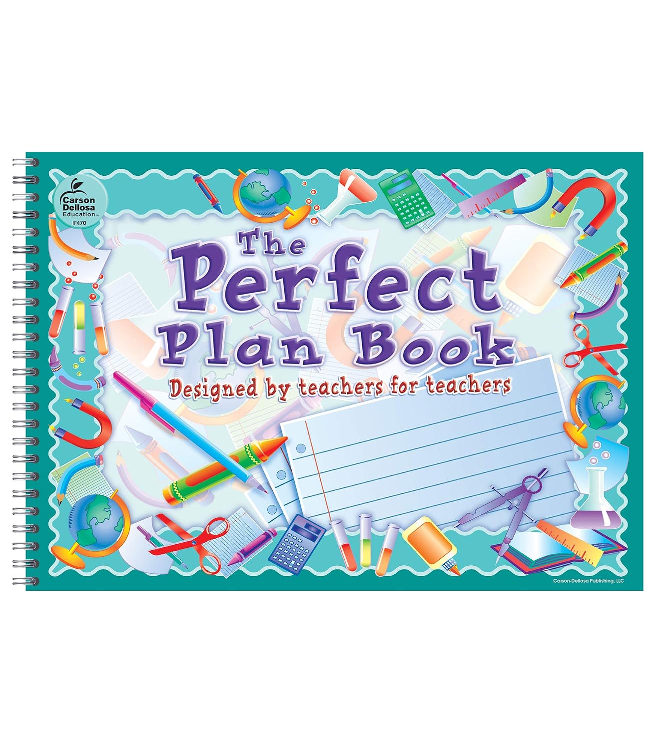 Carson Dellosa The Perfect Lesson Plan Book, Undated 9.5' x 13' Teacher Planner With Monthly and Weekly Calendars, Class Schedule, Seating Chart, Homeschool and School Supplies, Classroom Must Haves