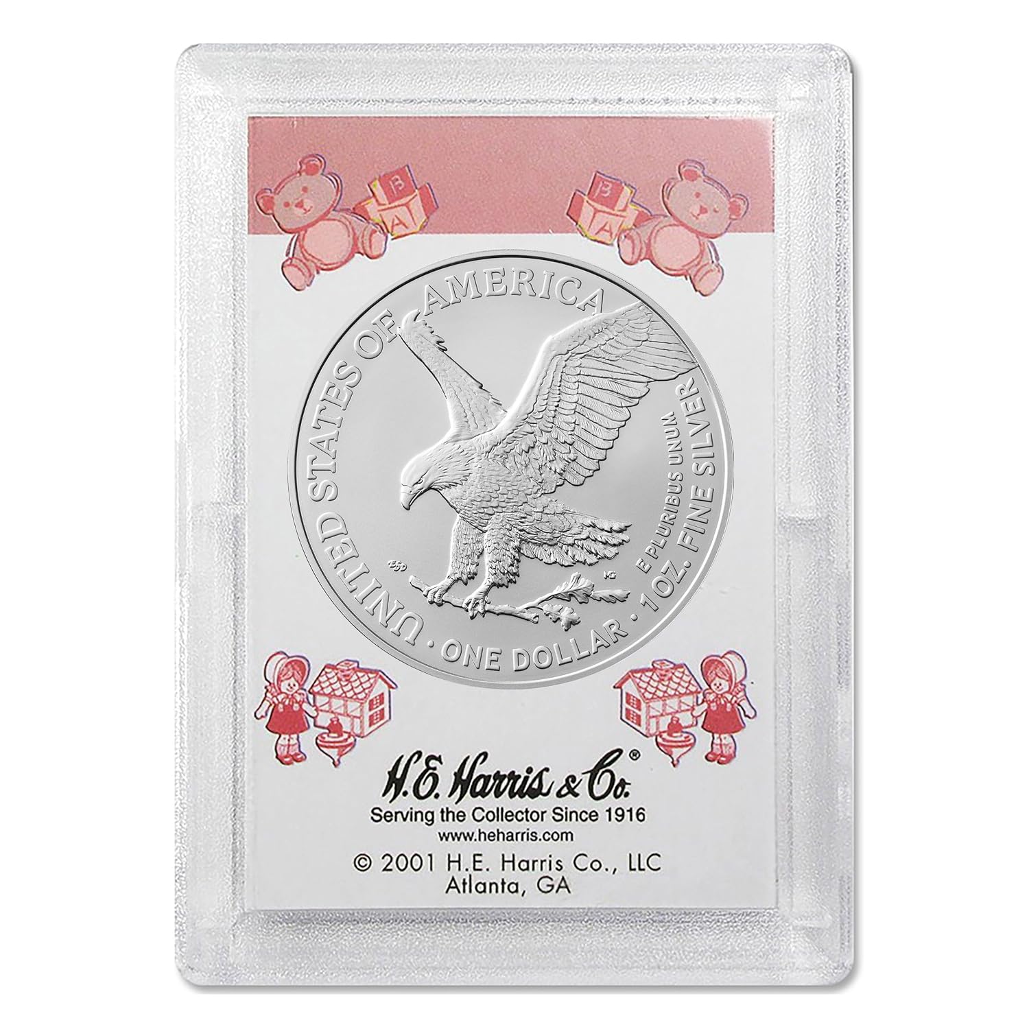 2026 U.S. Silver Eagle 1 oz Brilliant Uncirculated in 'It's a Girl' Holder with our Smyrnacoin Certificate of Authenticity Dollar Uncirculated US Mint
