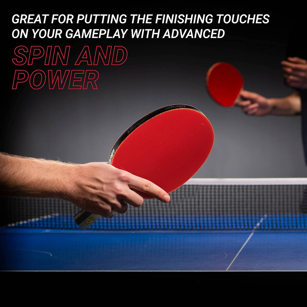 Killerspin KIDO 7P RTG Ping Pong Paddle, Advanced Table Tennis Players, Memory Book Paddle Case, Red/Black