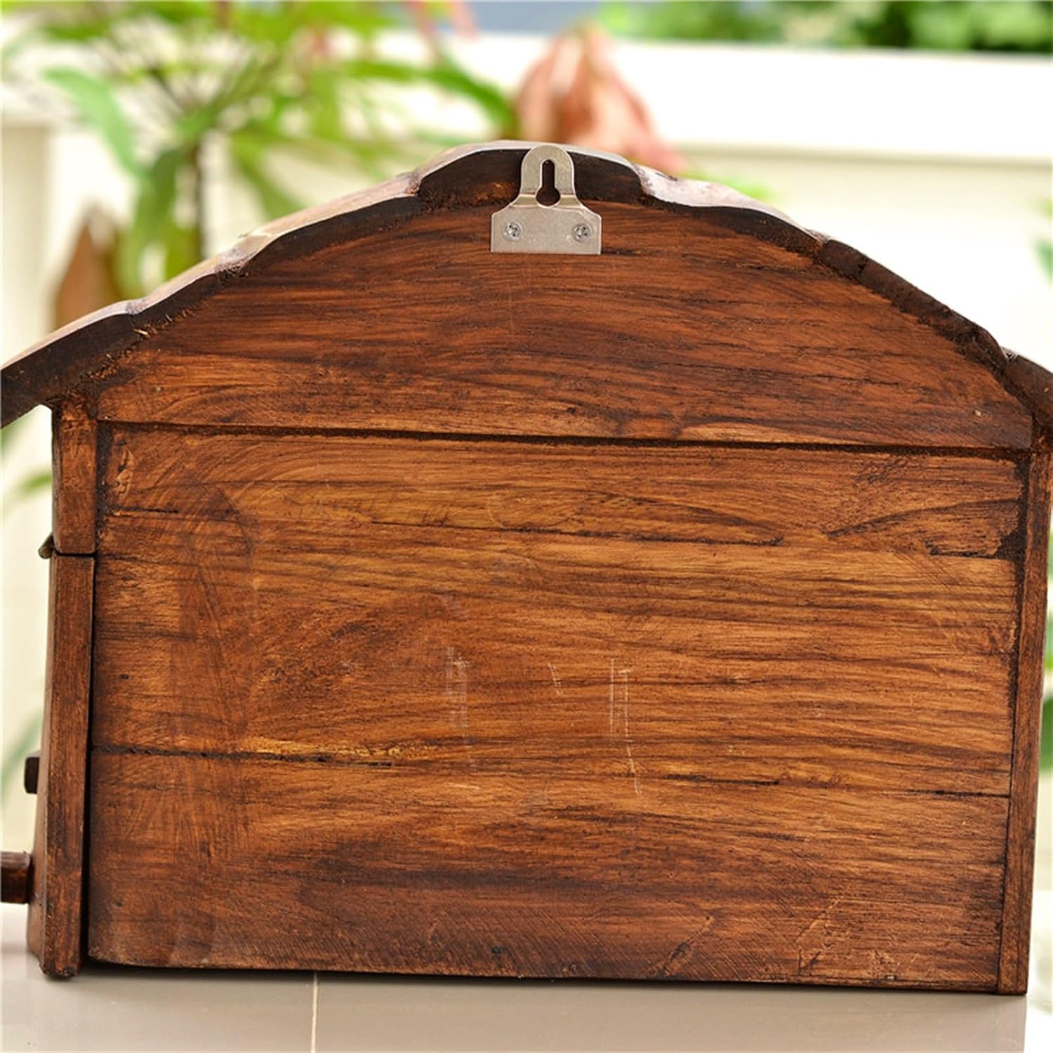 MELPHI Vintage Wooden Mailbox, Hanging Secure Post Box, Mailboxes for Outside, Wall-Mount Mailbox, Great for Small Packages & Envelopes