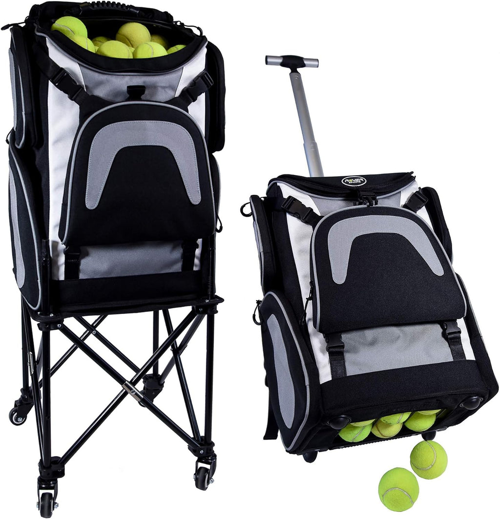Rover Sports The Packhopper - Tennis Backpack and Ball Hopper in One - Tennis Ball Cart - Tennis Racket Bag and Ball Picker Upper also available for Pickleball