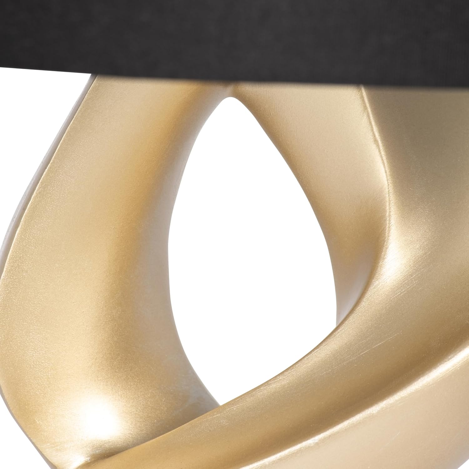 Sagebrook Home Modern Gold Table Lamp – Swirl Design, Black Linen Drum Shade, Resin & Crystal Base – Ideal for Bedroom, Living Room, Office, or Home Decor, 30 Inches