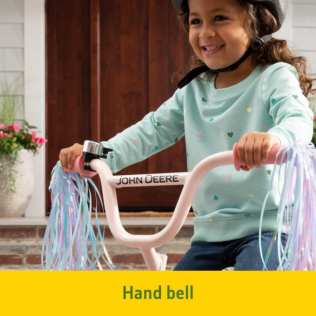 John Deere Beginner Toddler Bike – 12 Inch Boys and Girls Bike — Clouds — Sturdy and Lightweight Kids Bikes for Ages 3 and Up — Toddler Bike with Adjustable Handle Bars and Seat