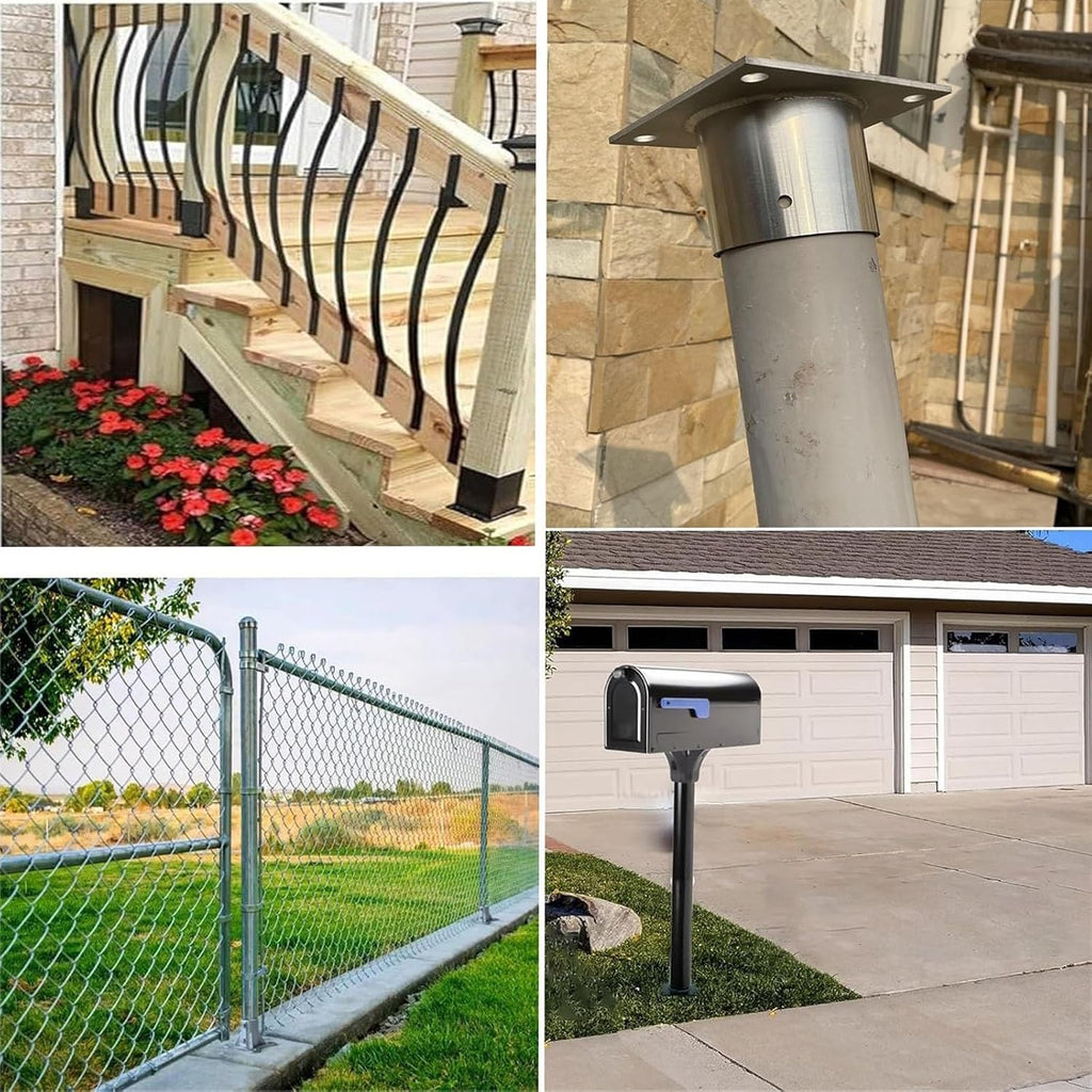 1/2/3/4/5/6/7/8/9/10 Pcs Fence Post Base, Chain Link Fence Post Base for Wood Shed/Porch/Patio/Swing Set, Pergola Posts Stand Brackets, Heavy Solid(Dia 2.8 X 3.1IN(70 X 80MM),4 pcs)