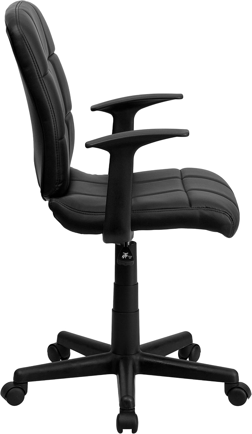 Flash Furniture Clayton Mid-Back Black Quilted Vinyl Swivel Task Office Chair with Arms