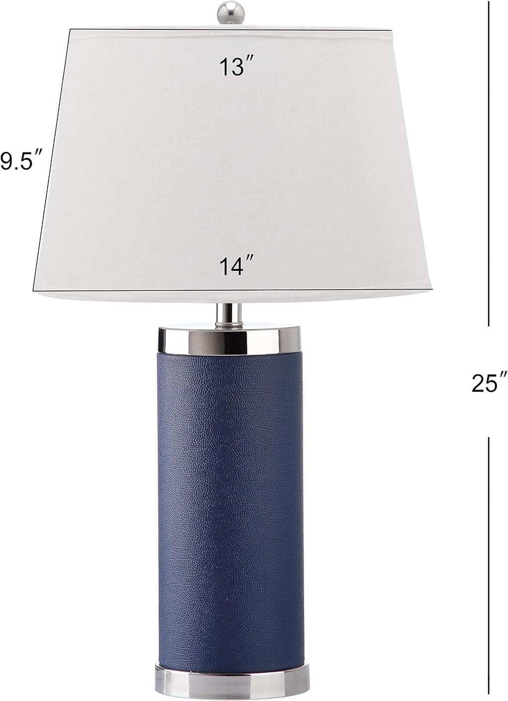 Safavieh Lighting Collection Leather Column Navy Table Lamp, Set of 2