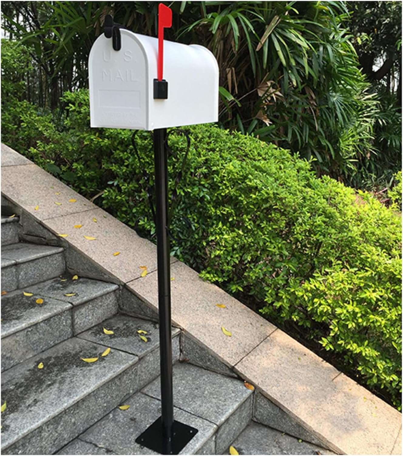 Post Box, Wall Mounted Letterbox, Letter Boxletterbox Post Mount Letterbox American Mailboxes With Stand Outdoor Garden Park Villa Metal Postbox Newspaper Letter Box Drop Box mailbox ( Color : White W