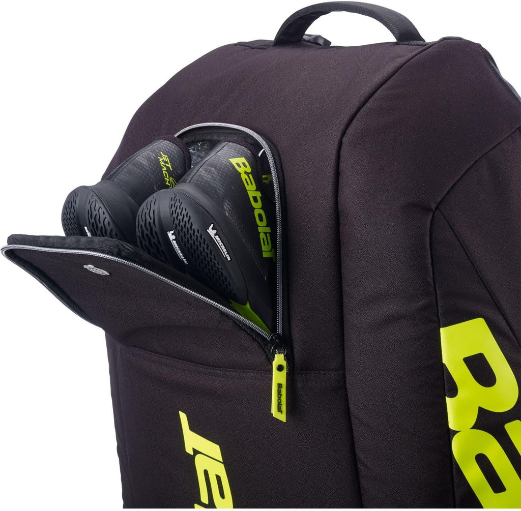 Babolat Pure Aero RH x12 Tennis Bag (Metallic Grey/Black/Fluo Yellow)