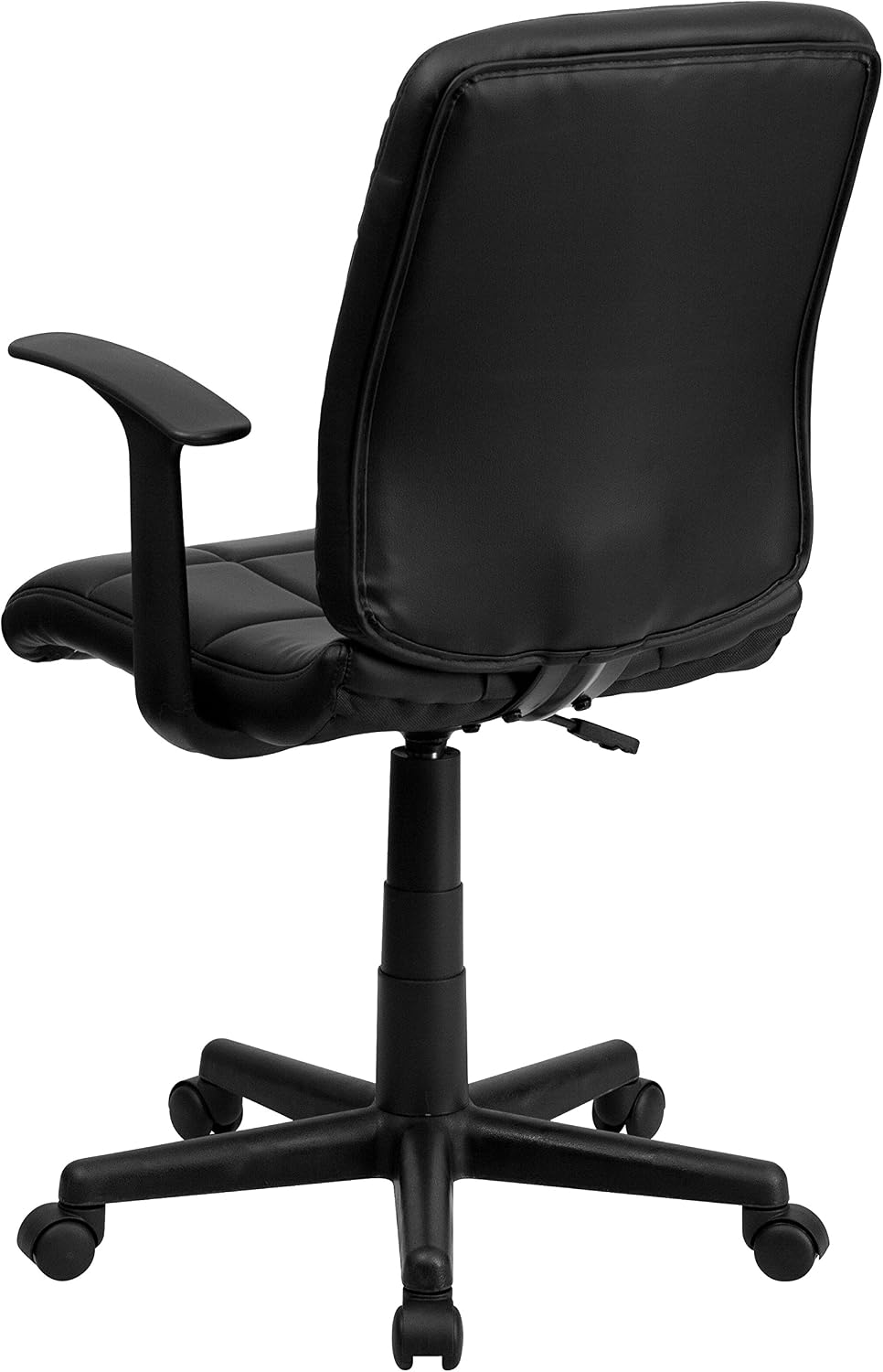 Flash Furniture Clayton Mid-Back Black Quilted Vinyl Swivel Task Office Chair with Arms