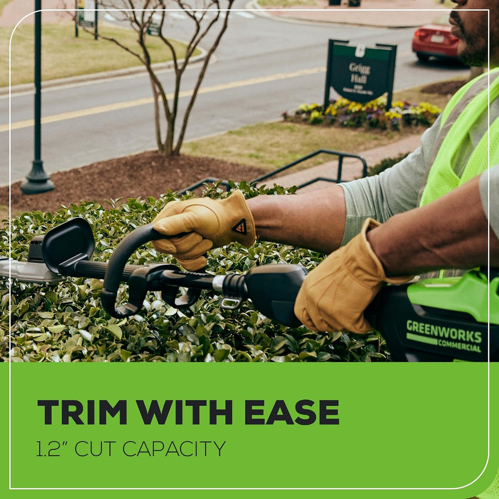 Greenworks 82V 24' Brushless Cordless Short Pole Hedge Trimmer, 2.5Ah Battery and Dual Port Rapid Charger (Great for Landscapers and Professionals)