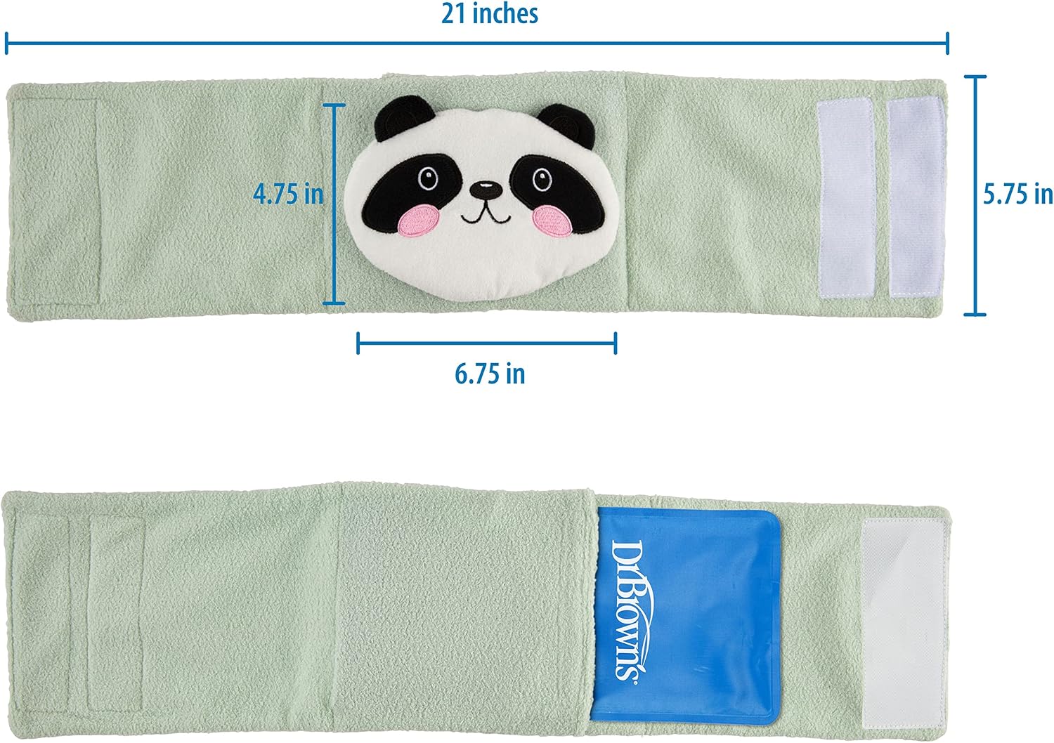 Dr. Brown's Infant Gripebelt Heated Belly Band,Soothe Baby's Tummy with Gentle Warmth and Compression,Panda,0m+,(Pack of 6)