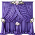 40ft x 10ft Purple Backdrop Curtains, Wrinkle-Free Sheer Chiffon Fabric Photo Backdrop Drapes for Wedding Arch Party Ceremony Stage Photography Decorations