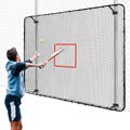 Fence-Mount Tennis Rebounder Net 12x8FT – Space-Saving Tennis Practice Wall with Adjustable Rebound Angle – Solo Training Net Fits Most Fence Poles, Heavy-Duty Frame for Outdoor Practice
