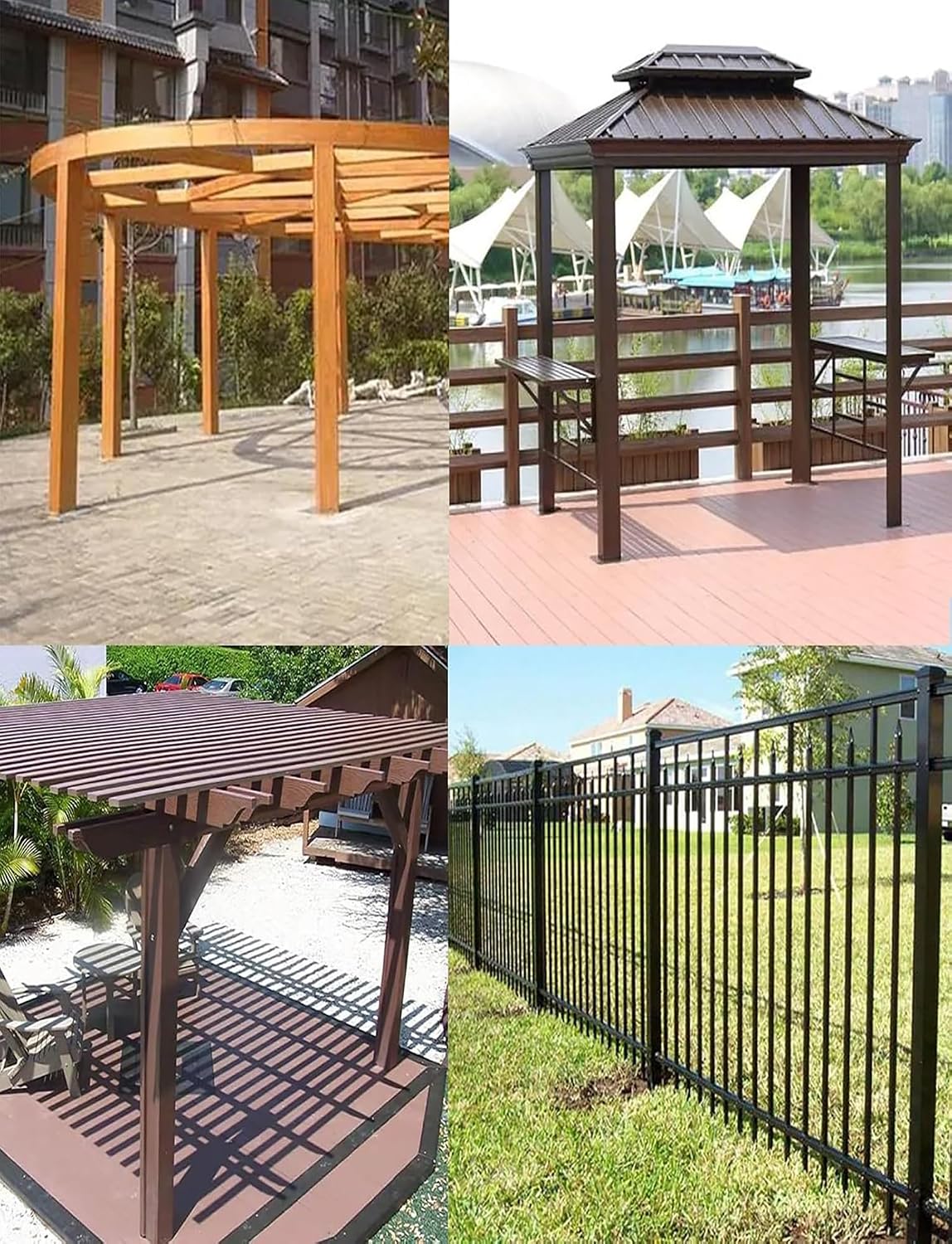 Post Anchor Post Base,Adjustable Pergola Patio Deck Galvanized Adjustable Standoff，Balcony Mailbox Lumber Base Bracket for In-ground Post Support with Screw