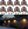 LED Deck Lights - Outdoor Landscape 12V Waterproof Lighting, Low Voltage Step Lights, Warm White & Cool White Adjustable Wired Aluminum Oil-Rubbed Bronze for Wall Stair Yard 8 Pack