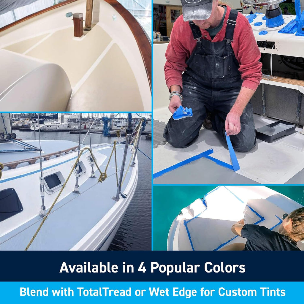 TotalBoat TotalTread Non-Skid Deck Paint, Marine-Grade Anti-Slip Traction Coating for Boats, Wood, Fiberglass, Aluminum, and Metals (Light Gray, Gallon)