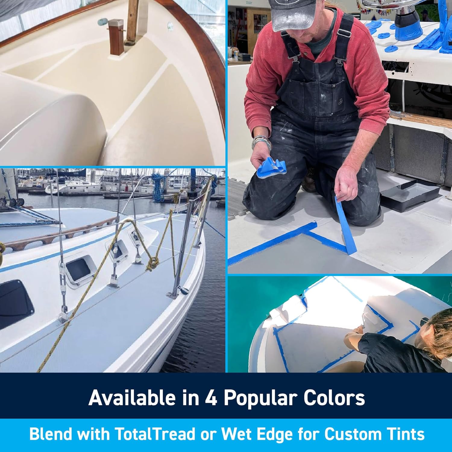 TotalBoat Non-Skid Deck Paint, Marine-Grade Anti-Slip Traction Coating for Boats, Wood, Fiberglass, Aluminum, and Metals (Gray, Gallon)