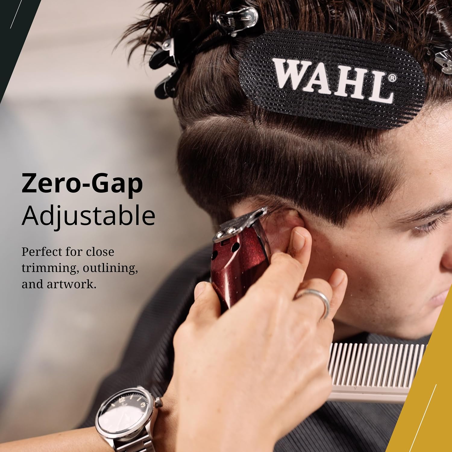 Wahl Professional 5 Star Magic Clip and Cordless Detailer Li Trimmer Bundle, Stagger Tooth Fade Blade and T Wide Detail Blade, for Hair & Beard, with Charging Stand and Attachments