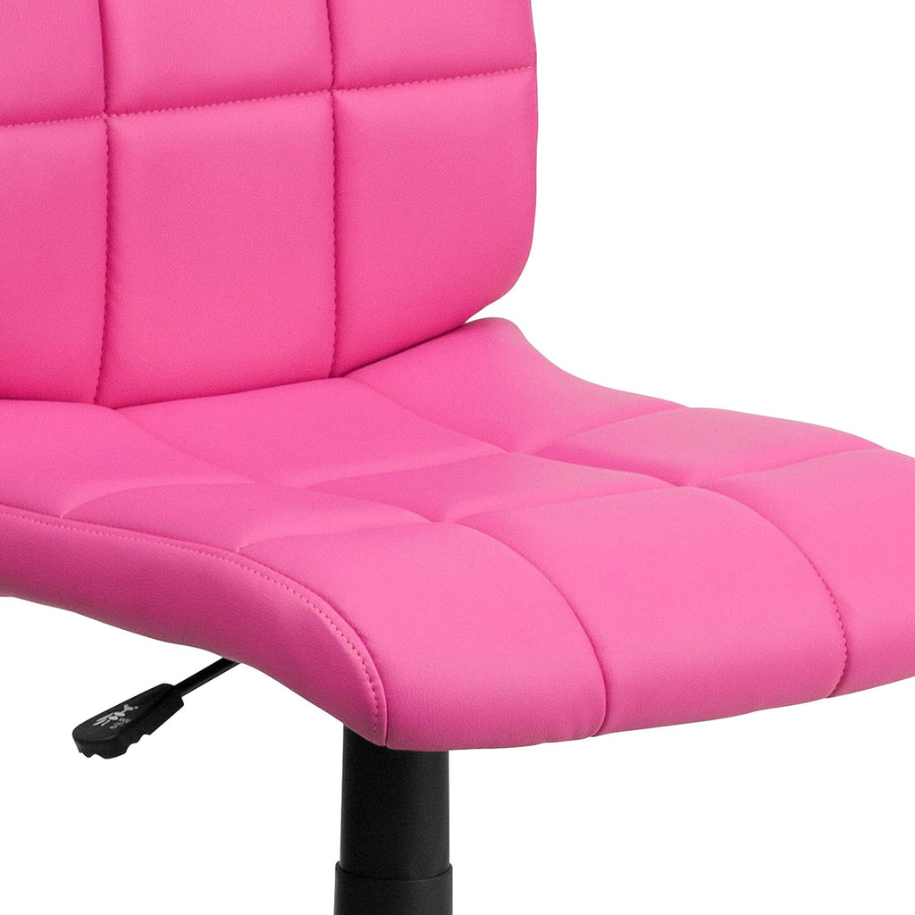 Flash Furniture Clayton Mid-Back Pink Quilted Vinyl Swivel Task Office Chair