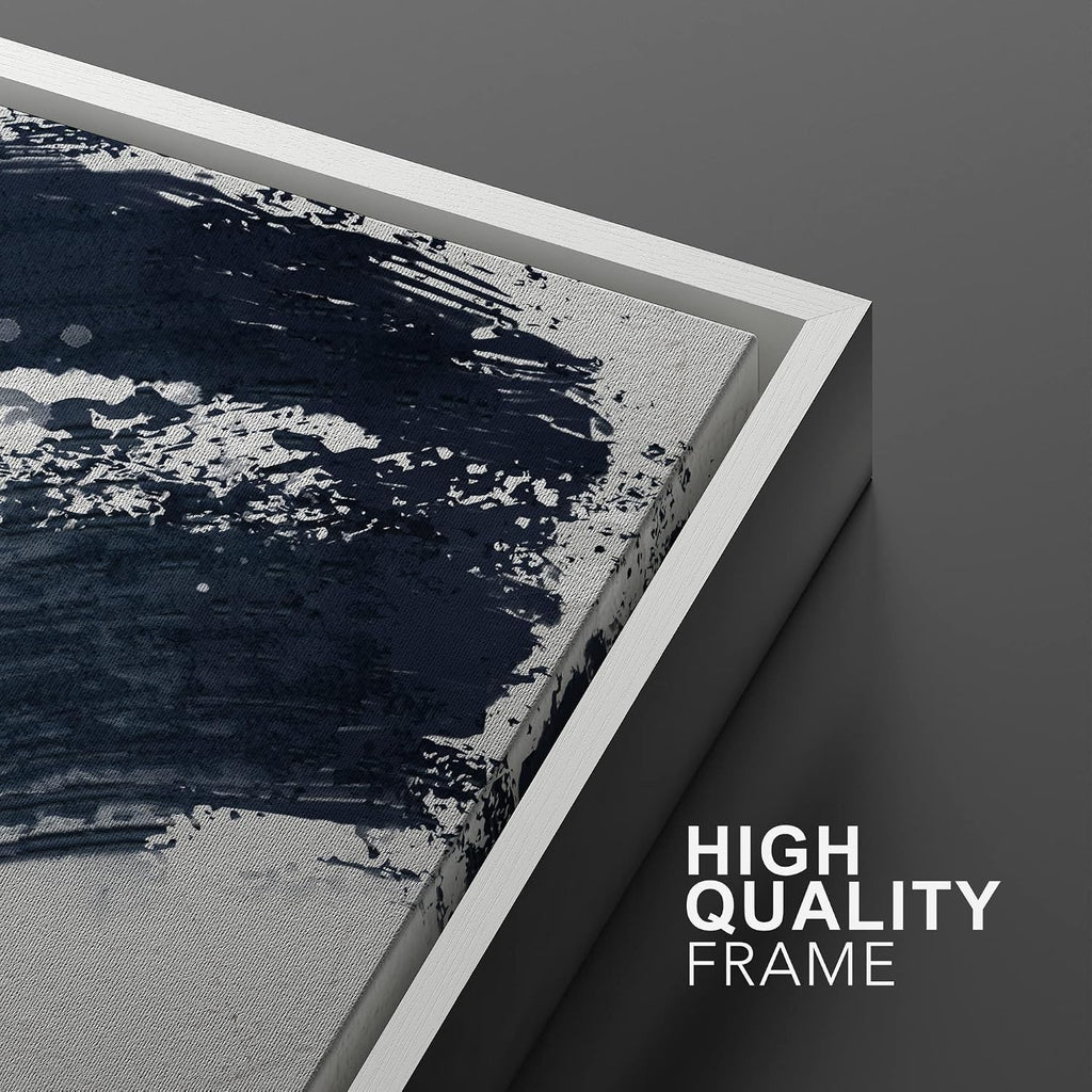 SIGNWIN Framed Canvas Print Wall Art Set Black Gray Pastel Paint Stroke Spiral Ring Abstract Shapes Illustrations Modern Minimal Decorative for Living Room, Bedroom, Office - 24'x36'x2 White