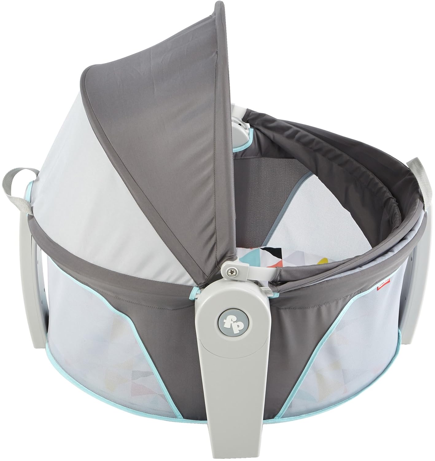 Fisher-Price Portable Bassinet On-The-Go Baby Dome, Travel Play Space with Developmental Newborn Toys & Canopy, Windmill