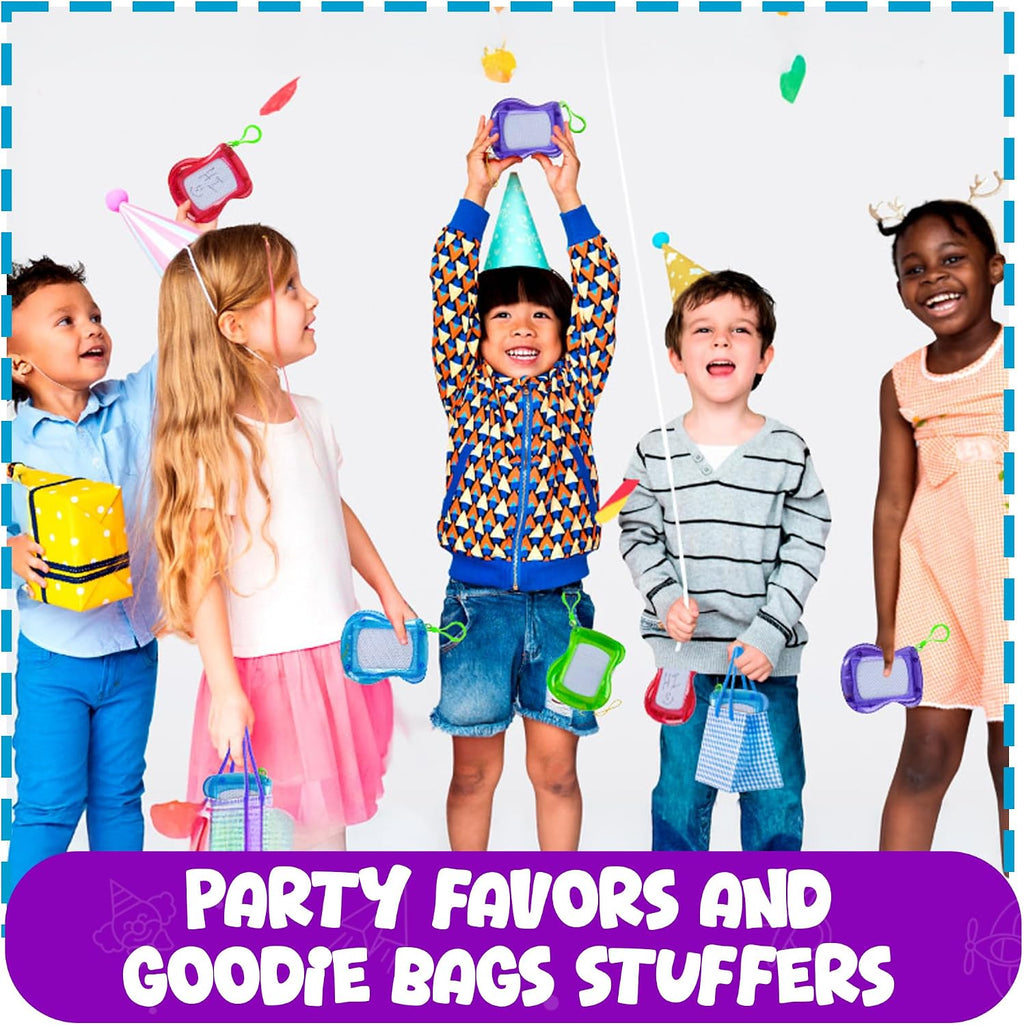 Mini Magnetic Drawing Board for Kids - (Bulk 300 Pcs) Backpack Keychain Clip Drawing Boards, Erasable Doodle Sketch Writing Pad Boys & Girls, Birthday Kids Party Favors & Goodie Bags Stuffers