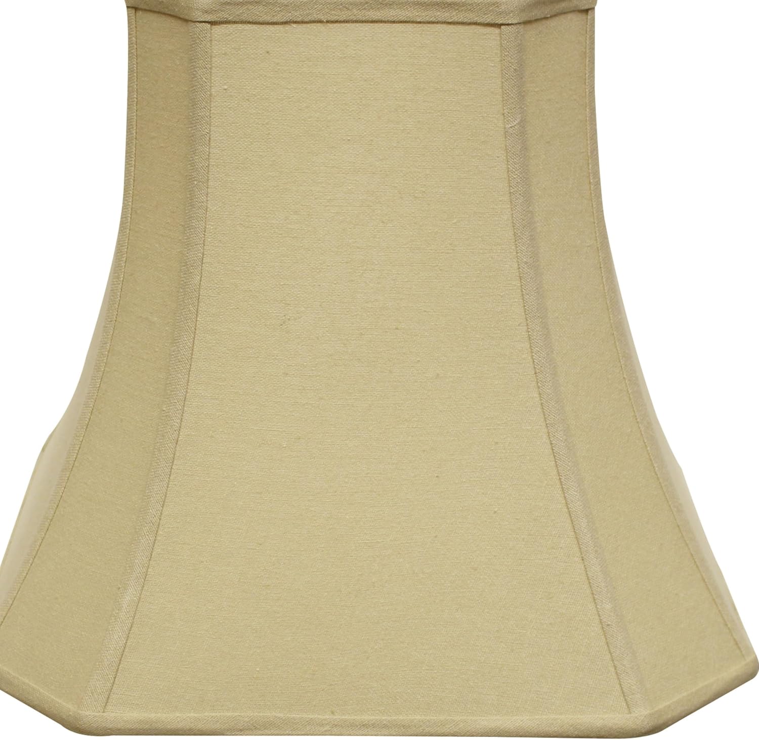 Cut Corner Square Bell Softback Lampshade with Washer Fitter, Tan Color Fabric Lampshade for Table Lamps, Natural Linen, 9' Top x 16' Bottom x 13' Height OI324