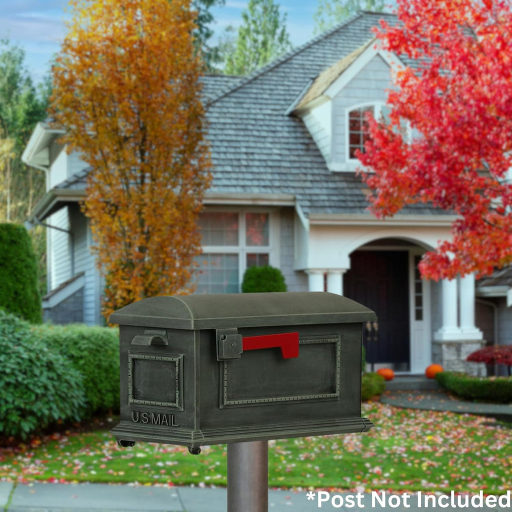 Special Lite Traditional Curbside Mailbox - Verde Green Aluminum Mailbox for Post Mount - SCT-1010-VG
