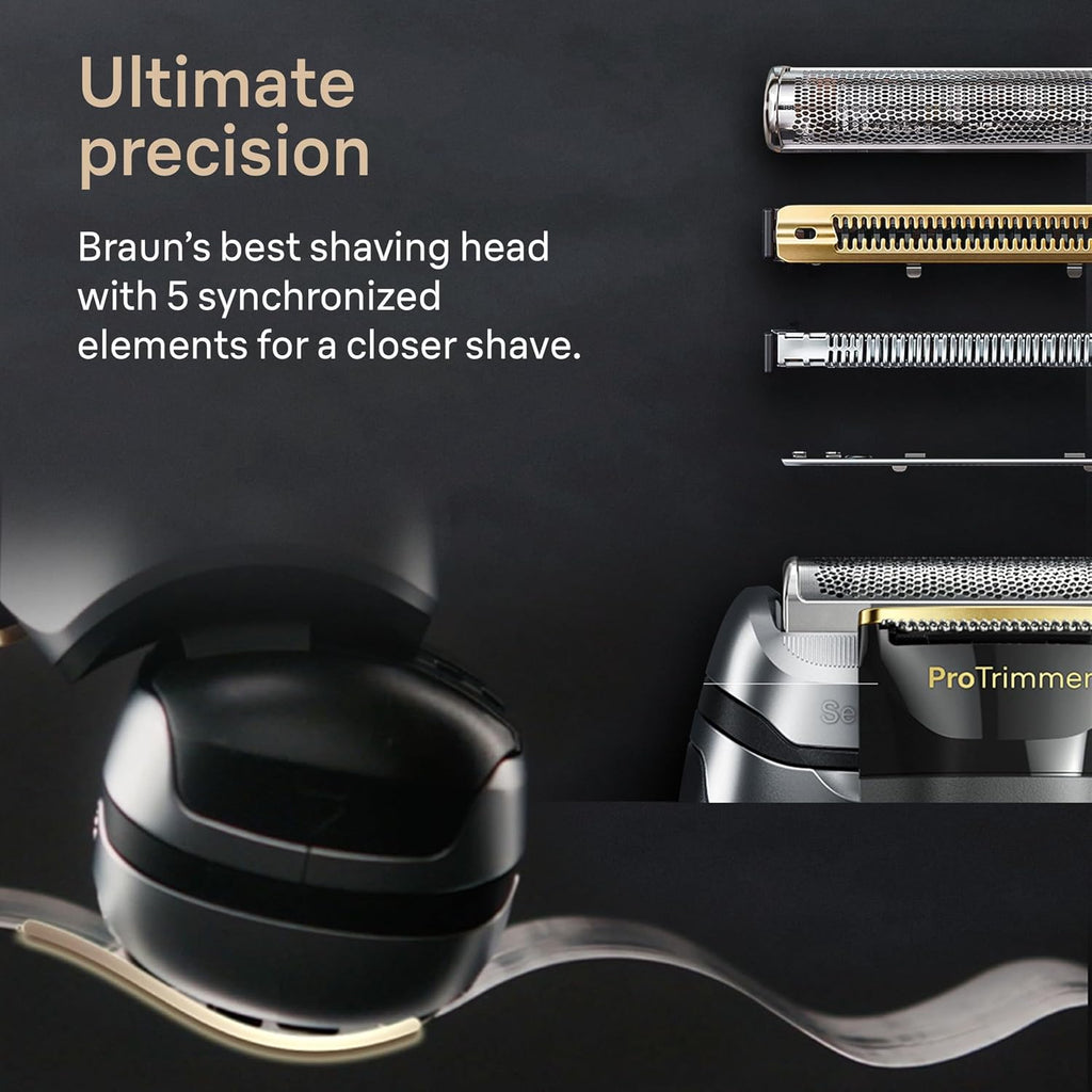 Braun Series 9 PRO+ Electric Shaver, Shaving Kit with 5 Pro Shave Elements and ProComfort Head, SmartCare Center