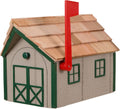 Amish Barnstyle Mailbox (Clay with Green Trim)