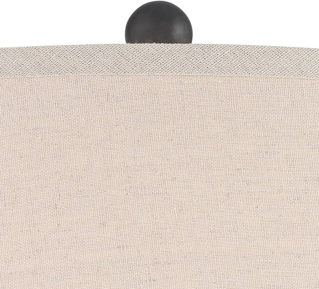 360 Lighting Romeo 23 1/2' High Jar Small Modern Coastal Accent Table Lamps Set of 2 Stone Gray Finish Fabric Beige Shade Living Room Bedroom Bedside Nightstand House Office Home Reading Kitchen