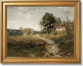 Framed French Countryside Landscape Canvas Wall Art Serene Village View Print Poster Vintage Green Nature Picture Decor Tranquil European Farmhouse Artwork for Living Room Bedroom Office 24x36inch