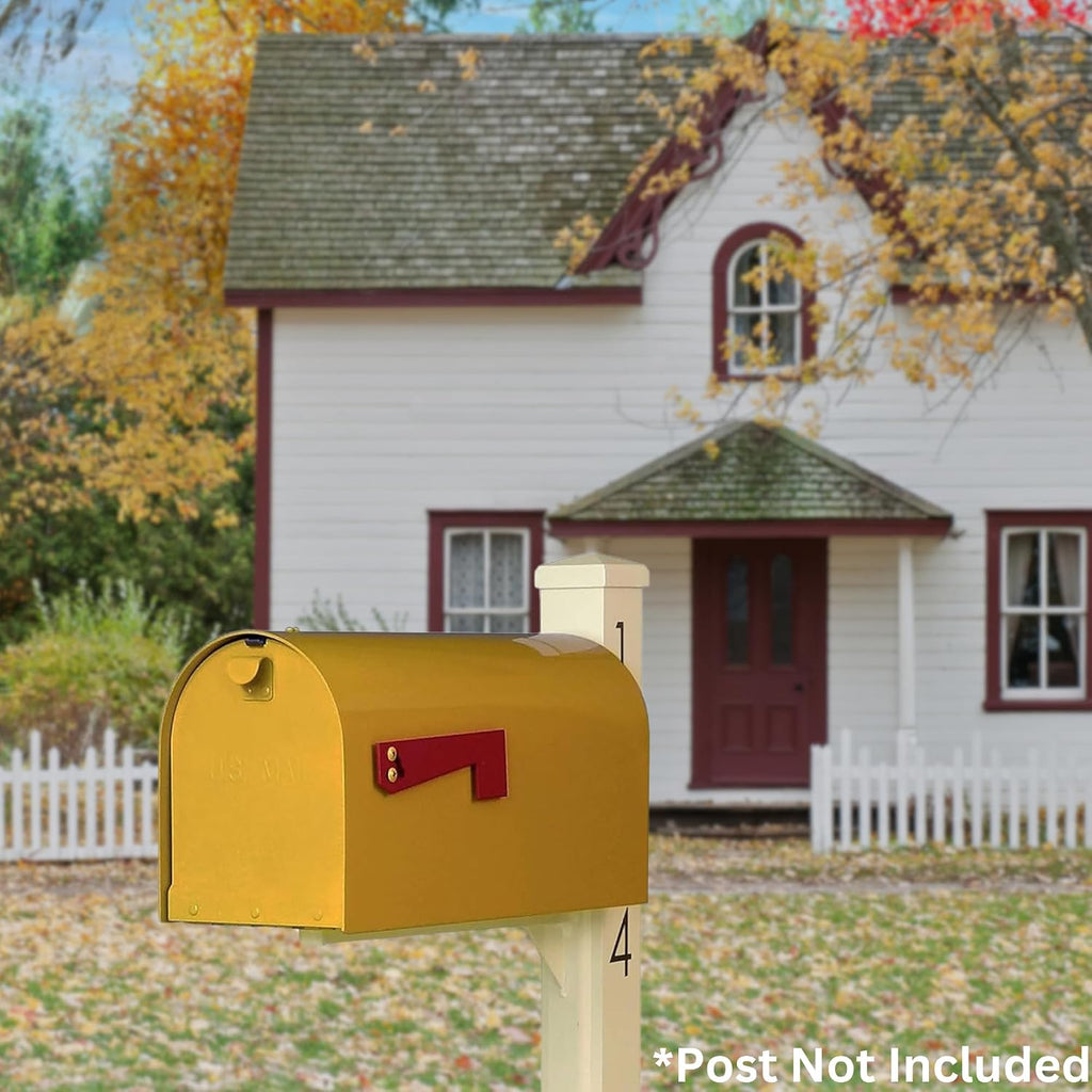 Special Lite Rigby Curbside Mailbox - Yellow Aluminum Mailbox for Post Mount - SCR-1016A-YEL