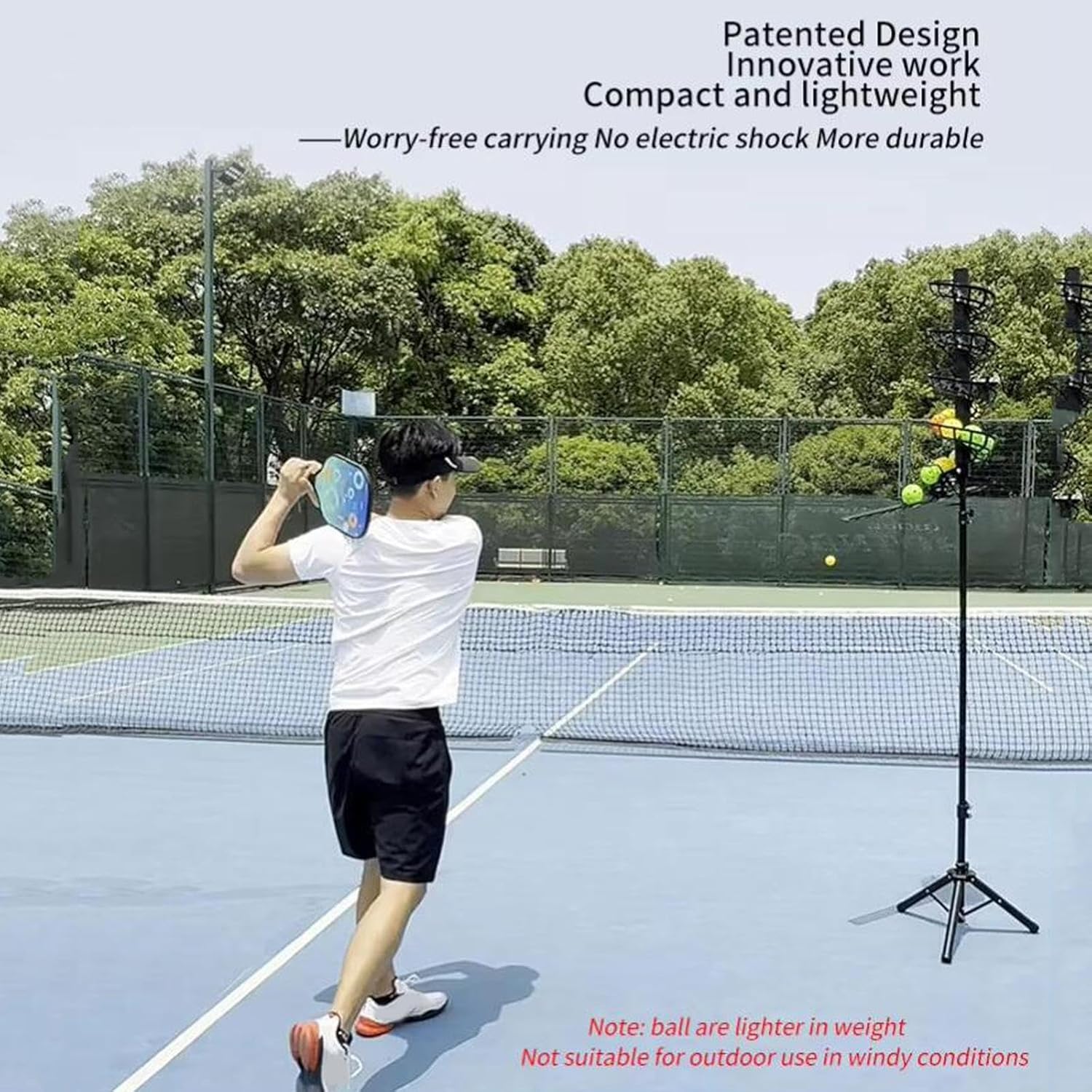 kowaku Pickleball Launcher Machine for Beginners, Non-Powered Ball Thrower Holds 11 Balls, Indoor Outdoor Solo Practice Training Equipment