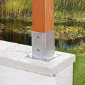 Stainless Steel Post Base, Porch Pole Holder and Fence Gate Support, for Concrete Flooring, Rust-Resistant Mailbox Post Plate(2 Pcs)(2.4×2.4In/60×60Mm)