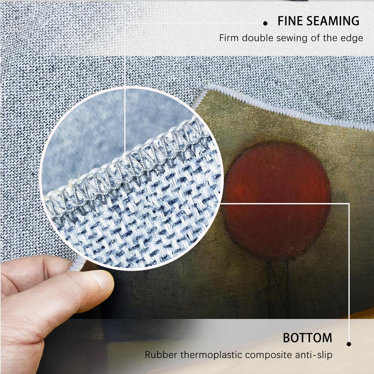 Expressionism Area Rug Paul Klee Abstract Retro Architecture Balloon Geometric Square Washable Non-Slip Low Pile Thin Carpet for Cafe 4x6ft