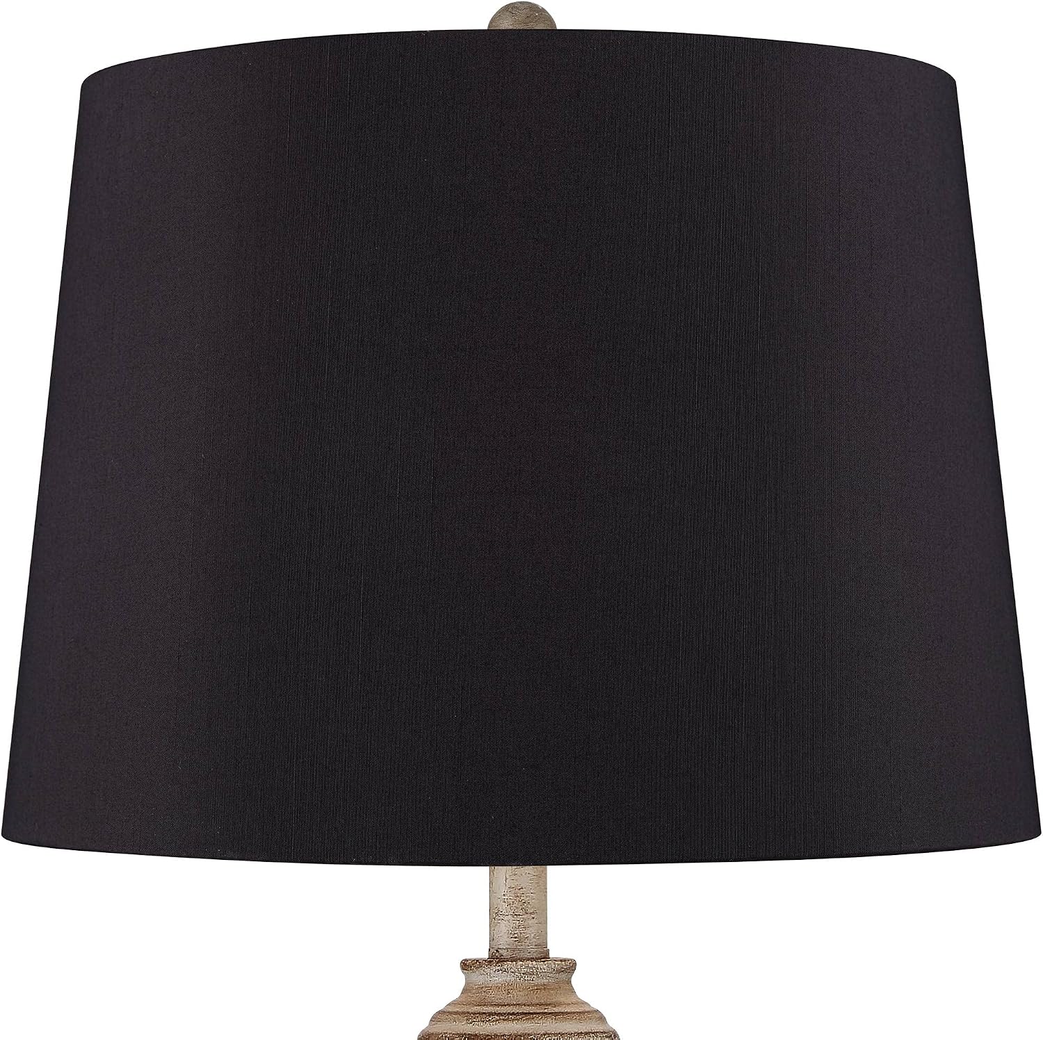 360 Lighting Lynn Country Cottage Core Farmhouse Rustic Buffet Table Lamps 26.75' Tall Skinny Set of 2 Light Beige Wood Black Faux Silk Drum Shade for Living Room House Bedside Nightstand Home