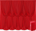 8 Panels Red Backdrop Curtains for Wedding Party Wrinkle Free Backdrops Curtain Drapes Fabric Decorations Photo Back Drop Cloth for Baby Shower Photography Stage Reception 40ft(W) x 12ft(H)