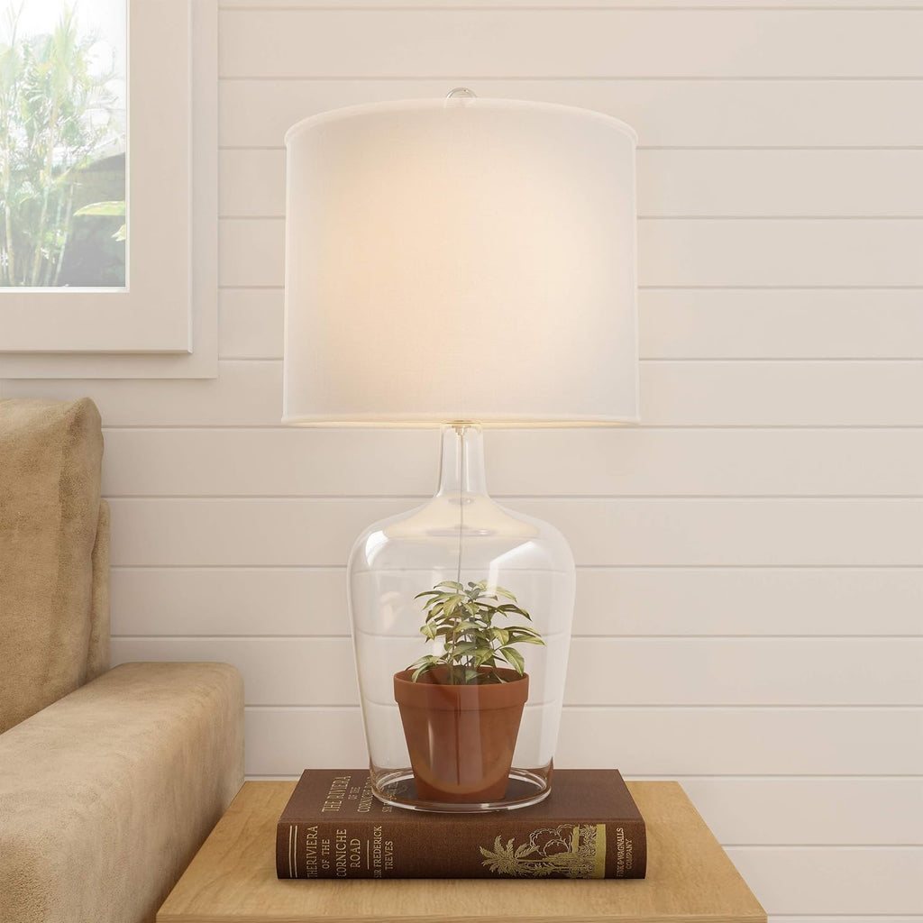 Table Lamps – Set of 2 Cloche Style Glass Modern Farmhouse Lighting for Living Room, Bedroom or Office – Energy Efficient LED by Lavish Home