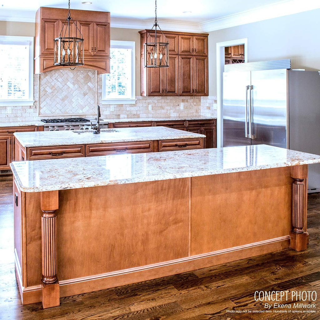 Ekena Millwork COL05X05X35HAMA Hamilton Rope Cabinet Column (Top Block: 6', Bottom Block: 7'), 5'W x 5'D x 35 1/2'H, Maple