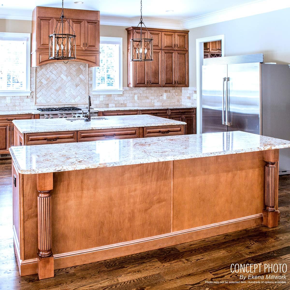 Ekena Millwork COL05X05X35HAMA Hamilton Rope Cabinet Column (Top Block: 6', Bottom Block: 7'), 5'W x 5'D x 35 1/2'H, Maple