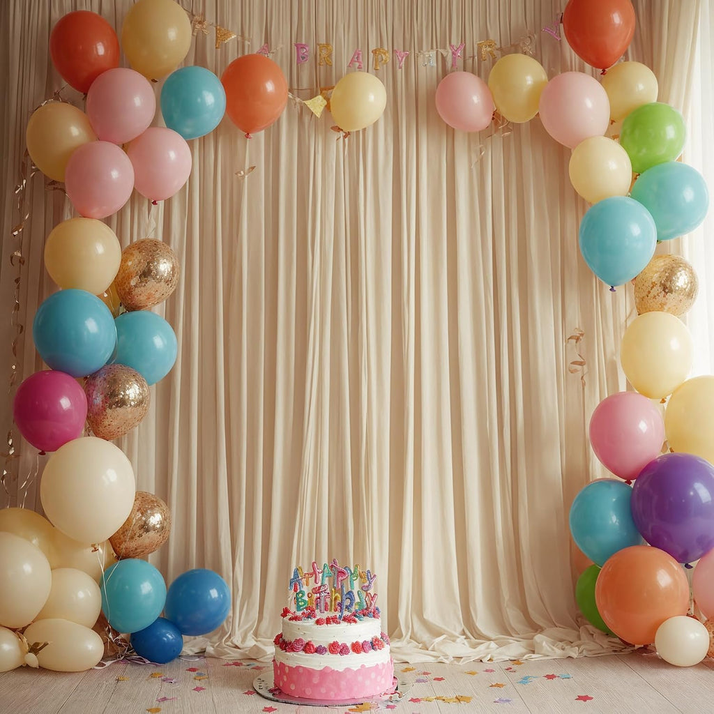50ftx10ft Wrinkle Free Champagne Backdrop Curtains for Parties, 10 Panels 5x10ft Thick Polyester Backdrop Drapse for Weddings Birthday Photography Background Curtains