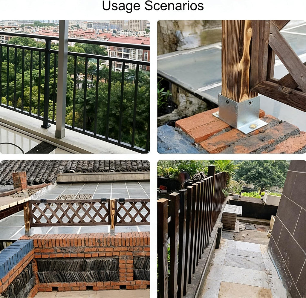 Heavy Duty Stainless Steel Post Base, Railing Post Anchor and Mailbox Support, for Pergola, Railing, and Mailbox Posts(150×150 Mm (5.9×5.9 in))